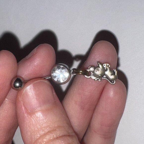 Mouse Dangle Belly Ring - Picture 3 of 13